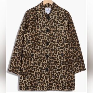 Leopard Print Water Repellent Rain Jacket